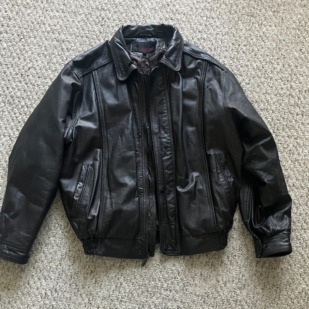 Men's vintage phase 2 Black REAL Leather Jacket